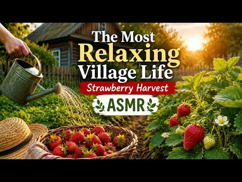 The Most Relaxing Village Life Strawberry Harvest ASMR The Most Relaxing Village Life Strawberry Harvest ASMR