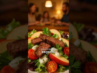 Нежный говяжий салат с яблоками: праздничная закуска #рецепт #shorts