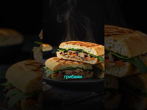 Панини с грибами &mdash; закуска, от которой вы влюбитесь с первого кусочка! #рецепт #рецепты #shortvideo