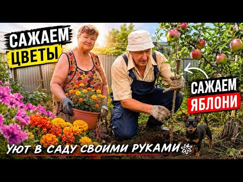 САЖАЕМ ЦВЕТЫ И ЯБЛОНИ  Большие перемены в нашем саду!