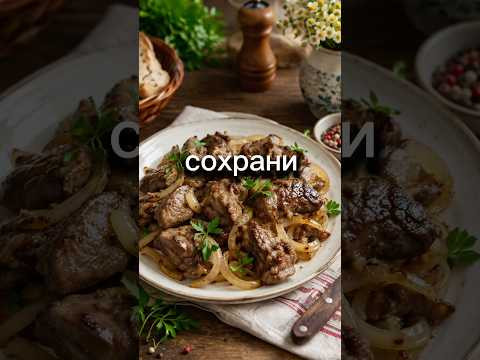 Куриная печень с луком #рецепт #рецепты #shorts
