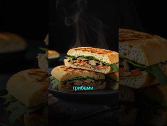 Панини с грибами &mdash; закуска, от которой вы влюбитесь с первого кусочка! #рецепт #рецепты #shortvideo